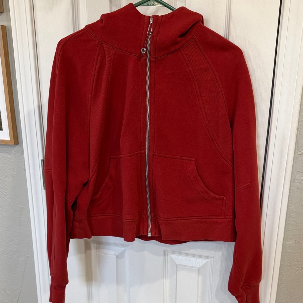 Women's crop Lululemon Zip-Up Hoodie Jacket color:rockwood